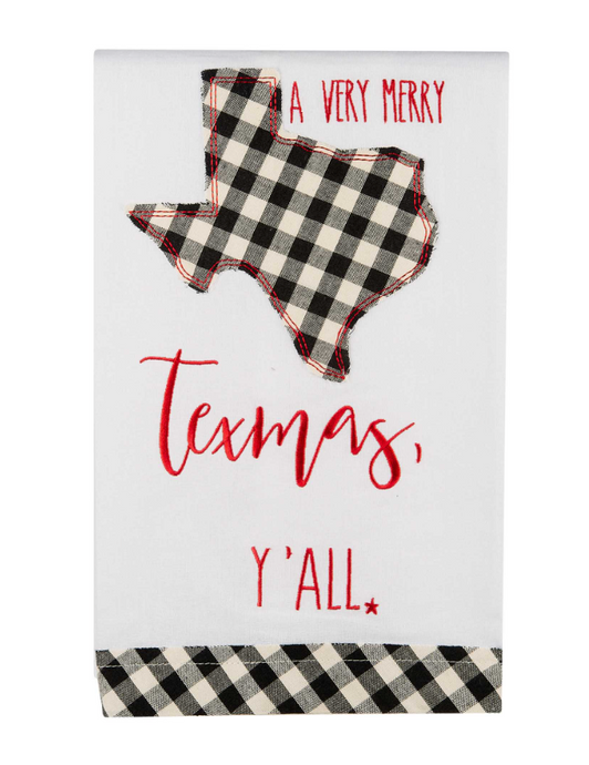 Merry Texmas Y'all Christmas Tea Towel