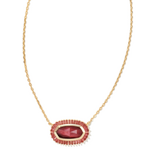 Baguette Elisa Gold Pendant Necklace in Red Mix - Kendra Scott