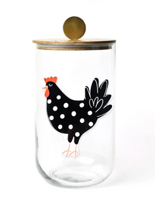 Big Wooden Lid Happy Everything Glass Jar