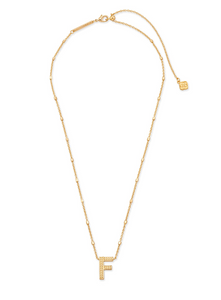 Letter F Pendant Necklace in Gold - Kendra Scott
