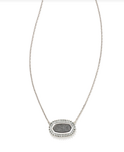 Baguette Elisa Pendant Necklace in Rhodium Platinum Drusy - Kendra Scott
