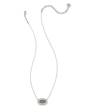 Baguette Elisa Pendant Necklace in Rhodium Platinum Drusy - Kendra Scott