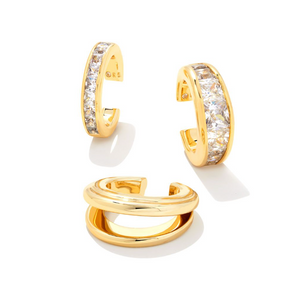 Parker Gold Ear Cuff Set in White Crystal - Kendra Scott