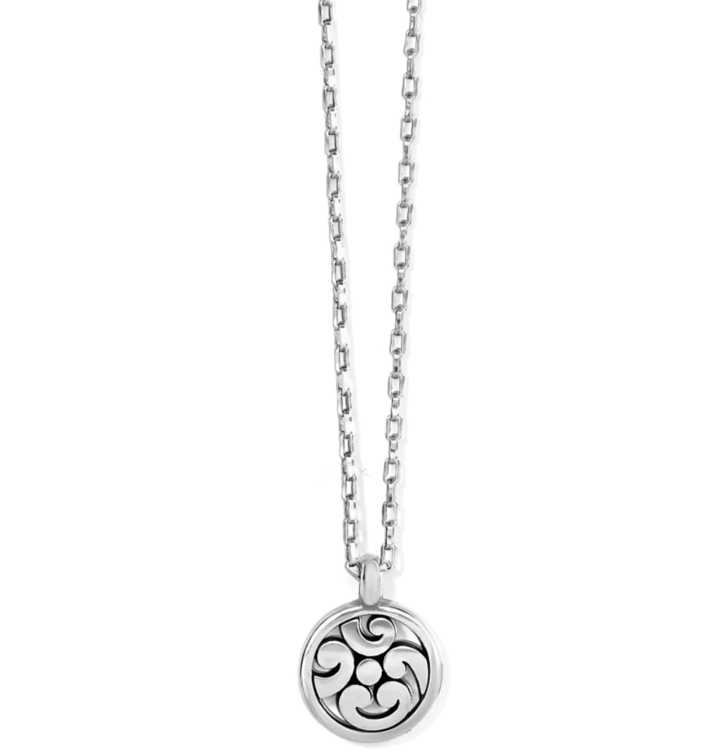 Silver Contempo Medallion Petite Necklace - Brighton