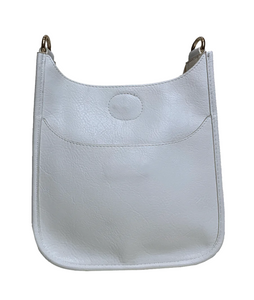 White Mini Vegan Leather Messenger - Ahdorned