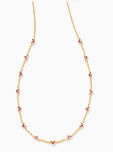 Haven Crystal Heart Strand Necklace in Gold Pink Crystal - Kendra Scott