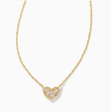 Ari Gold Pave Crystal Heart Necklace in White Crystal - Kendra Scott