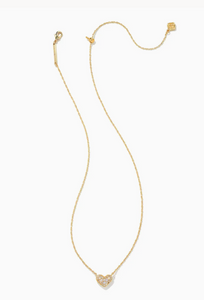 Ari Gold Pave Crystal Heart Necklace in White Crystal - Kendra Scott