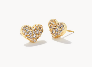 Ari Gold Pave Crystal Heart Earrings in White Crystal - Kendra Scott