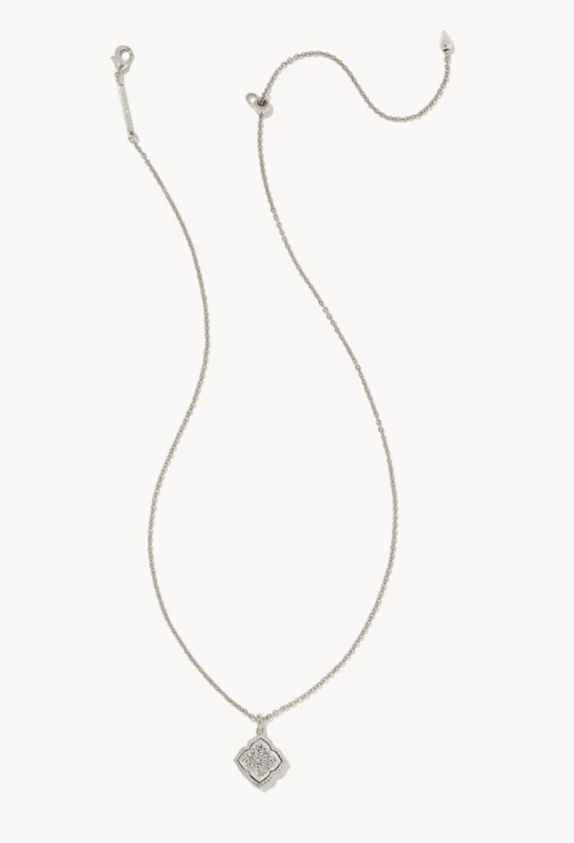 Mallory Silver Pendant Necklace in Platinum Drusy - Kendra Scott