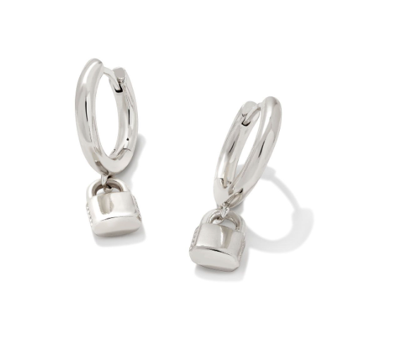 Jess Silver Lock Huggie Earrings - Kendra Scott