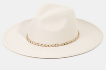 Color Match Ribbon & Chain Fedora Hat