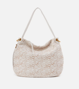 White Embroidered Fern Hobo - HOBO
