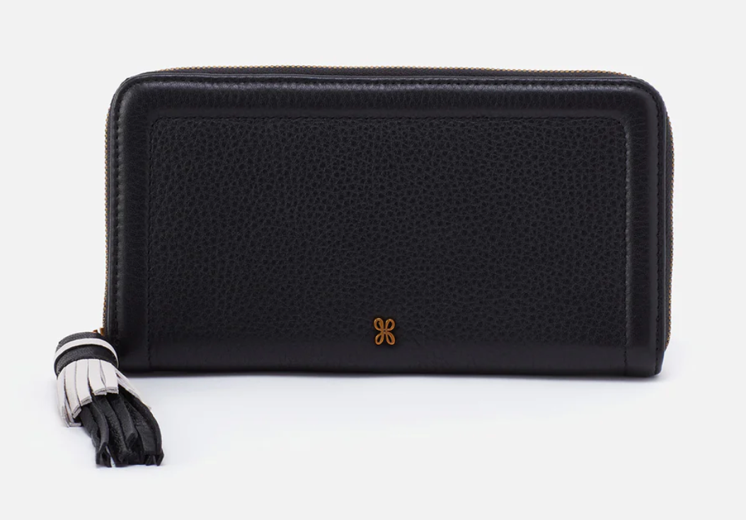Black Nila Large Zip Around Continental Wallet - HOBO