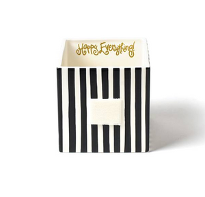 Black Stripe Medium Mini Nesting Cube - Happy Everything