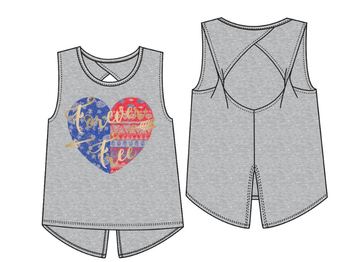 Forever Free Heart Tie Twisted Tank - Tween