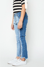 Two Tone Frayed Denim Jeans - Tween