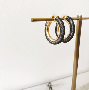 Metallic Thread Hoop Earrings