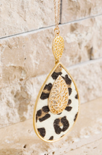 Filigree & Leather Teardrop Necklace