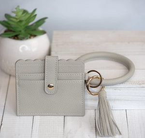 Bridgette Bangle Keychain with Scalloped Edge Card Holder