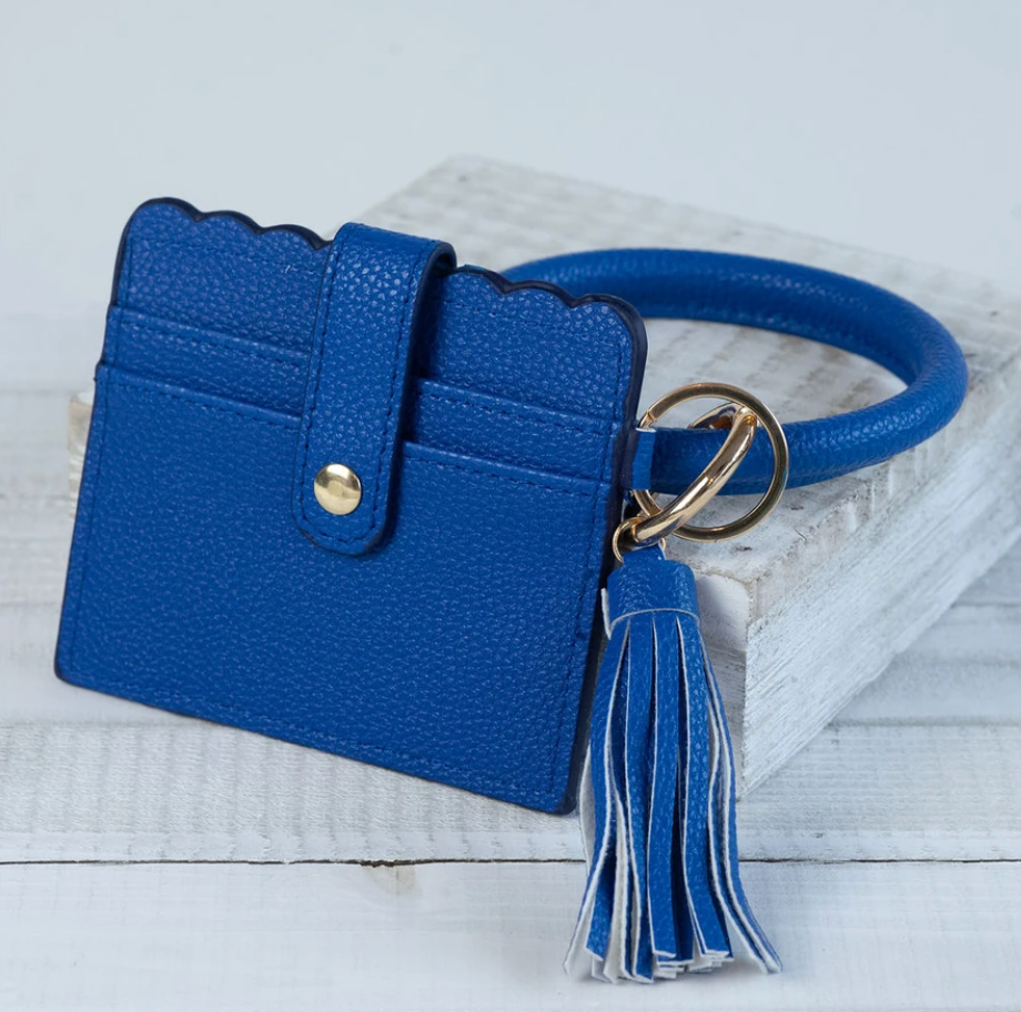 Bridgette Bangle Keychain with Scalloped Edge Card Holder