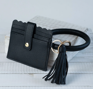 Bridgette Bangle Keychain with Scalloped Edge Card Holder