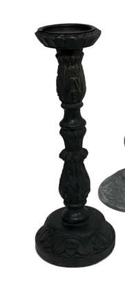 Hand-Carved Napoli Wood Candle Holders