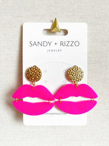 Hot Pink Kiss Earrings