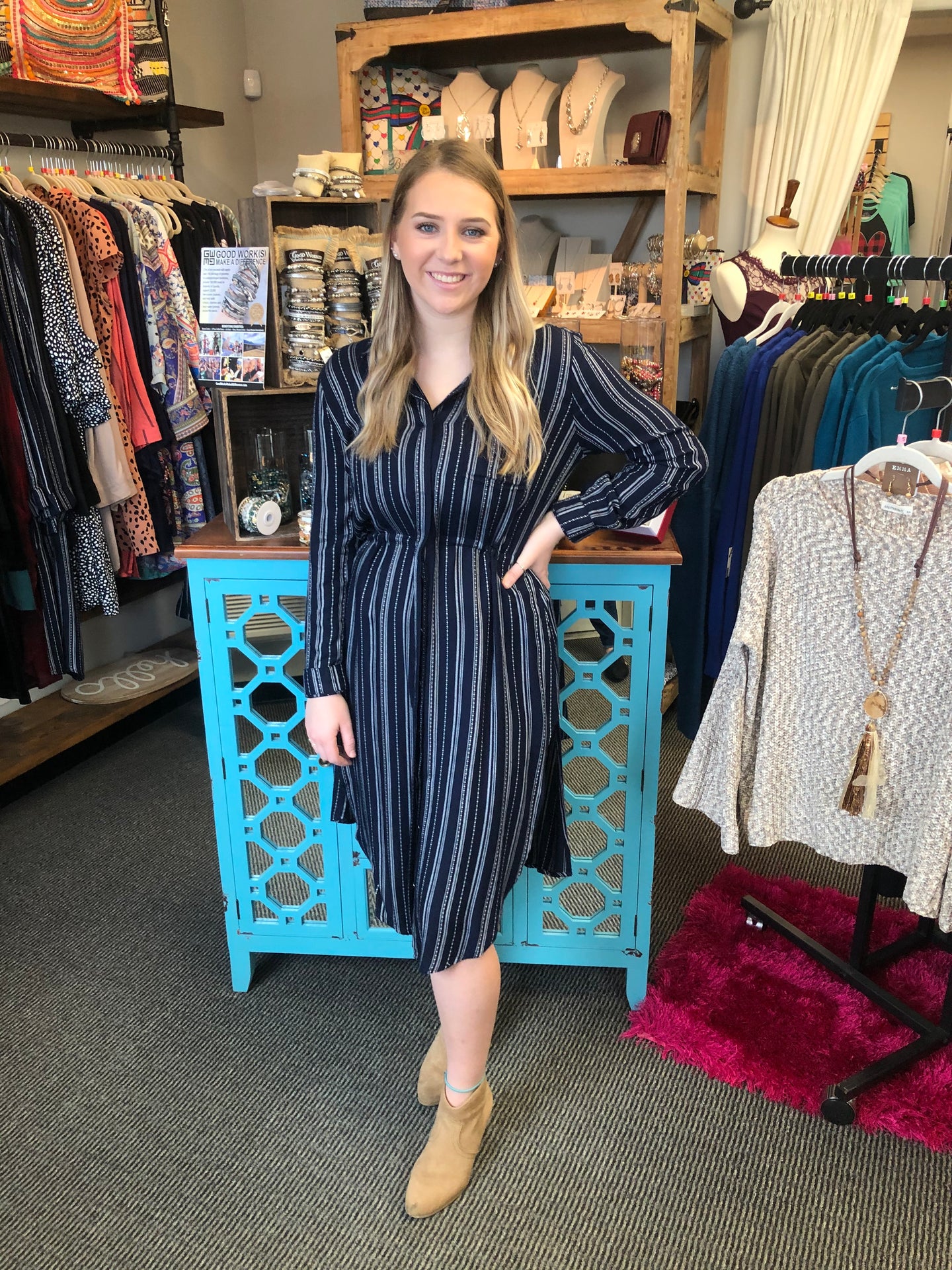 CASSANDRA LONGLINE SHIRT DRESS AFTER MIDNIGHT - Dear John