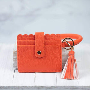 Bridgette Bangle Keychain with Scalloped Edge Card Holder