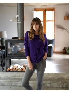 Marble Purple Tassel Sweater