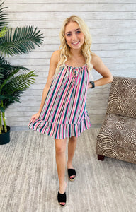 Daisy Striped Ruffle Dress