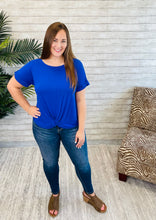 Casual Knit Knot Front Top