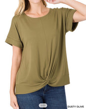 Casual Knit Knot Front Top