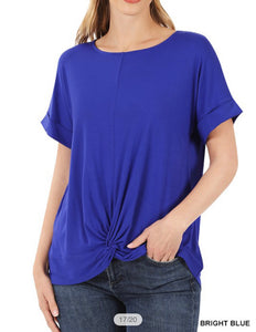 Casual Knit Knot Front Top