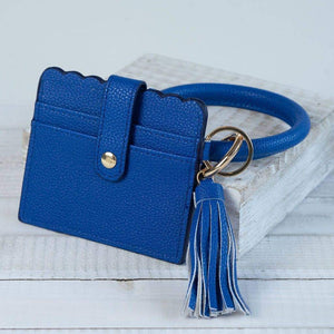 Bridgette Bangle Keychain with Scalloped Edge Card Holder