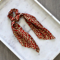 HAIR TIE SCARF SCRUNCHIE - LEOPARD PRINT